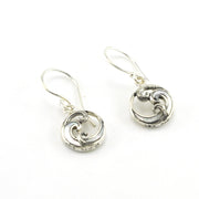 Silver Mother of Pearl Wave Small Dangle Earrings