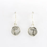 Alt View Silver Mother of Pearl Wave Small Dangle Earrings