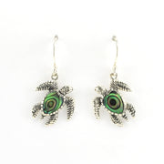 Alt View Silver Sea Turtle with Abalone Earrings