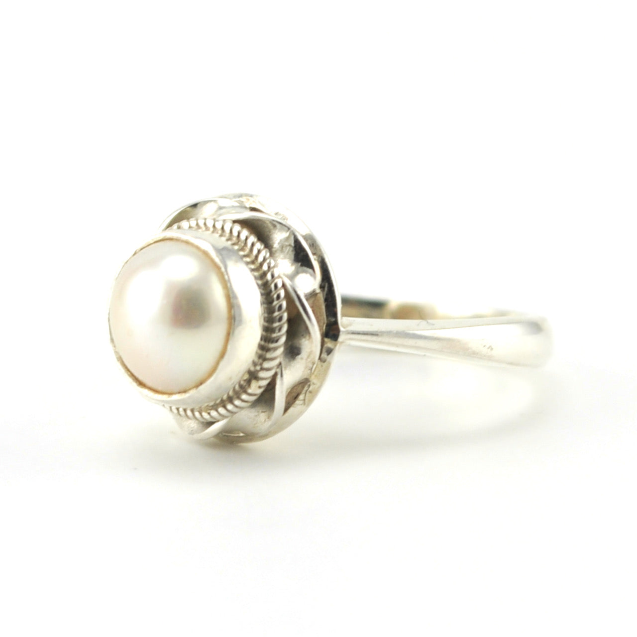 Sterling Silver 9mm Pearl Ring Size - Main Image