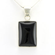 Alt View Sterling Silver Black Onyx Rectangle Pendant