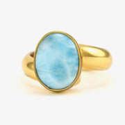 Side View Alchemía Larimar 10x13mm Oval Ring