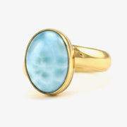 Side View Alchemía Larimar 10x14mm Oval Ring