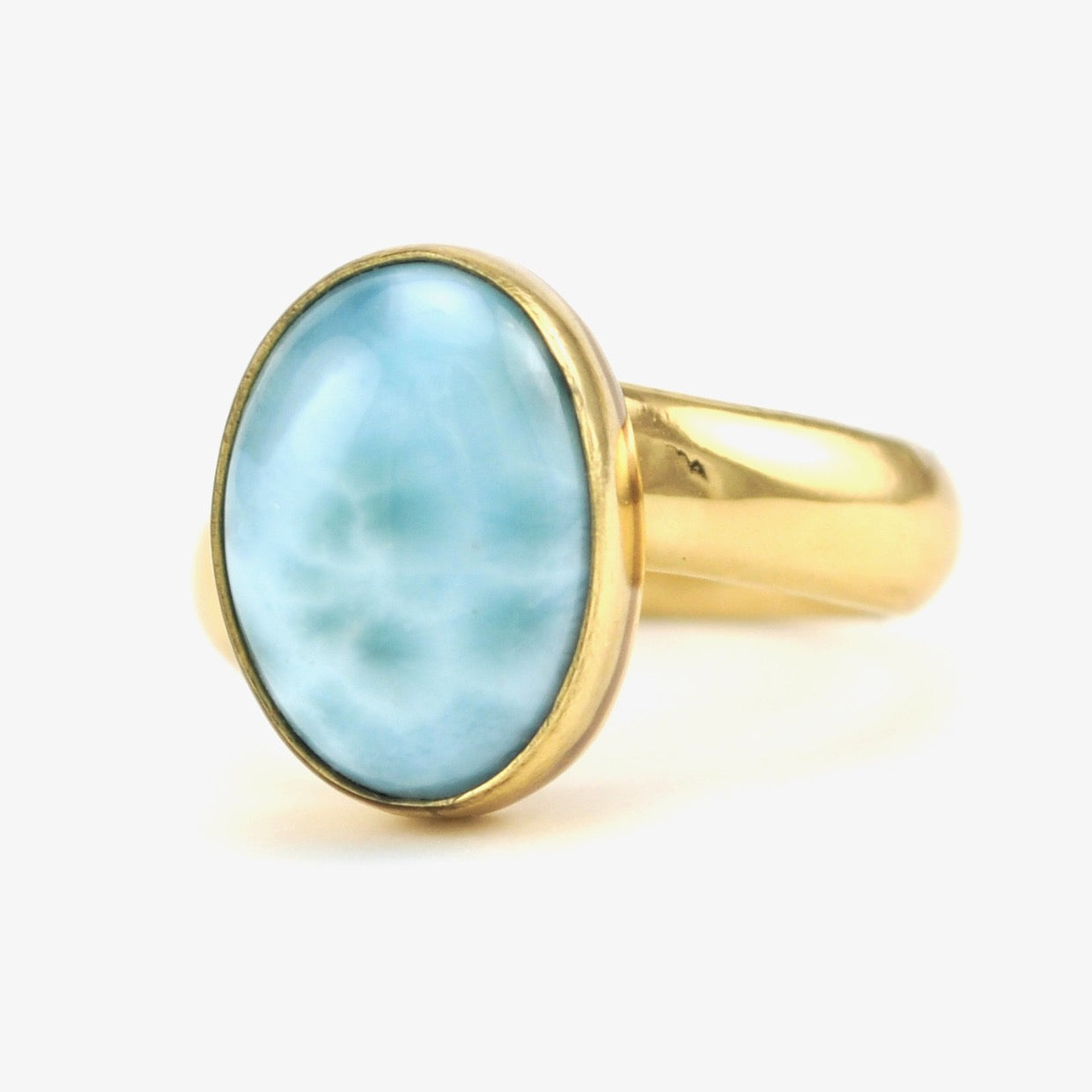 Side View Alchemía Larimar 10x14mm Oval Ring