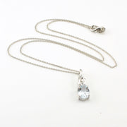 Sterling Silver Aquamarine 1.5ct Oval Necklace