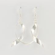 Alt View Silver Curl Sliver Dangle Earrings