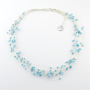 Alt View Japanese Silk Turquoise Crystal Necklace