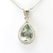 Alt View Silver Prasiolite 10x19mm Teardrop Pendant