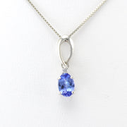 Sterling Silver Tanzanite 1.2ct Diamond .03ct Necklace