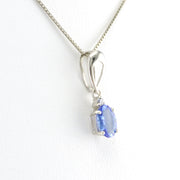 Alt View Sterling Silver Tanzanite 1.2ct Diamond .03ct Necklace
