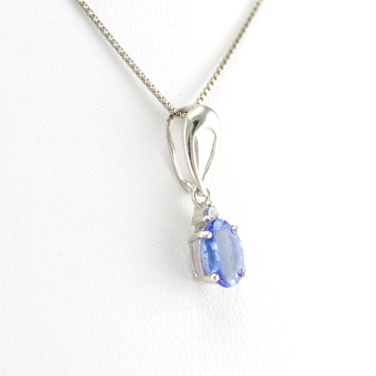Alt View Sterling Silver Tanzanite 1.2ct Diamond .03ct Necklace