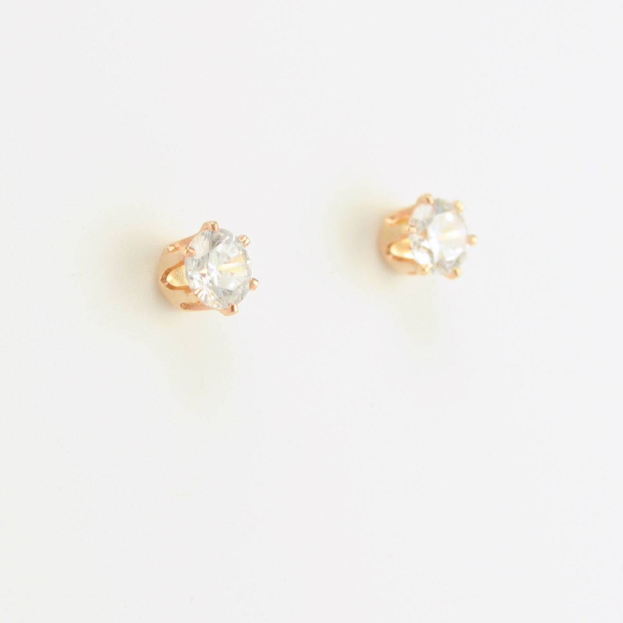 Alt View Gold Fill 5mm Cubic Zirconia Earring
