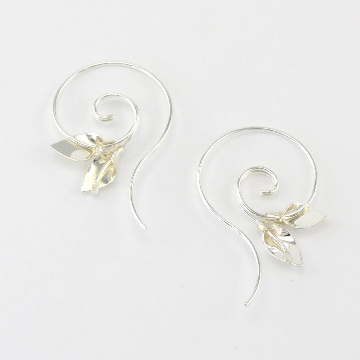 Silver Spiral Threaders with Lilies