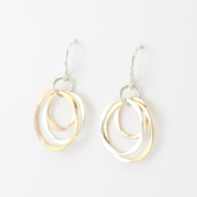Gold Fill and Silver Triple Circle Earrings