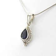 Sterling Silver Iolite Teardrop Pendant
