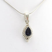 Alt View Sterling Silver Iolite Teardrop Pendant