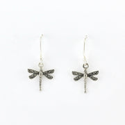 Alt View Silver Dragonfly Dangle Earrings