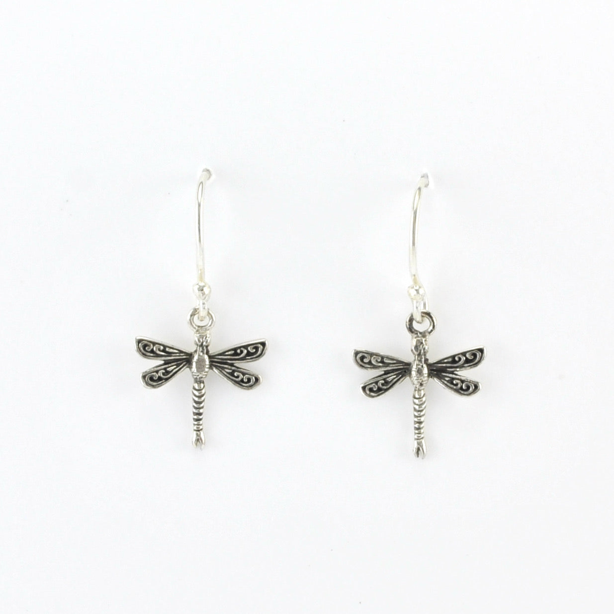 Alt View Silver Dragonfly Dangle Earrings