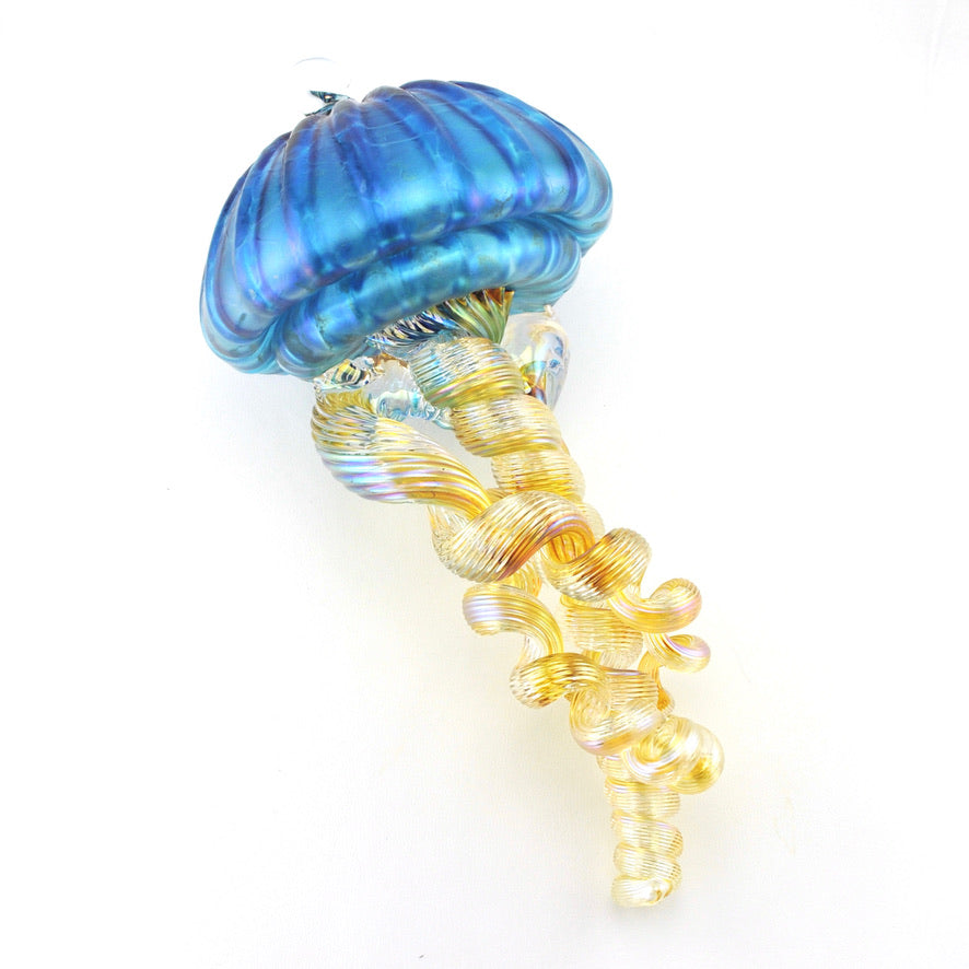 Aqua Glass Jellyfish Ornament