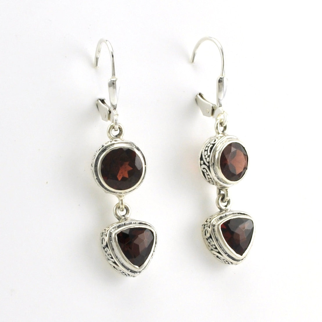 Vintage sterling Balinese Garnet outlets earrings