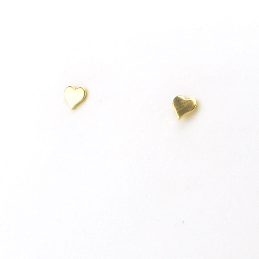 18k Gold Fill Mini Heart Stackable Stud Earrings