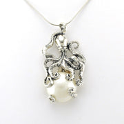 Alt View Sterling Silver Mabé Pearl Octopus Polished Pendant