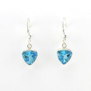 Alt View Sterling Silver Blue Topaz 9mm Trillion Dangle Earrings
