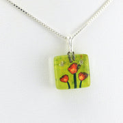 Alt View Glass Golden Poppies Charm Necklace
