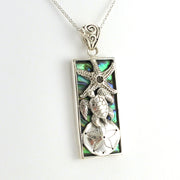 Alt View Sterling Silver Abalone Shells and Sea Turtle Necklace