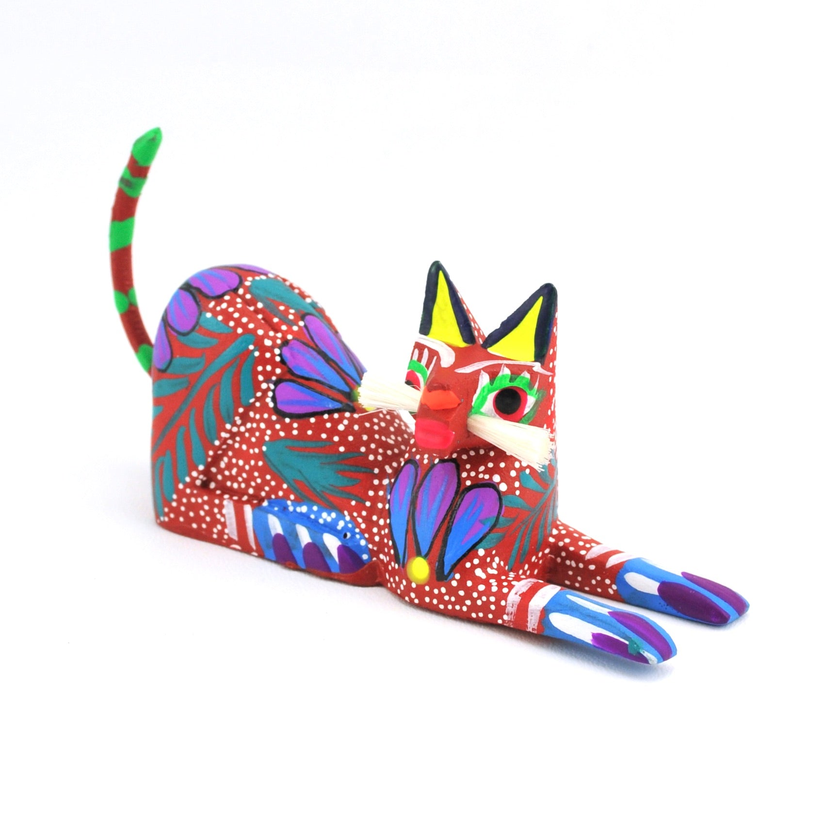 Alt View Oaxacan Cat Resting with Whiskers by Lopez