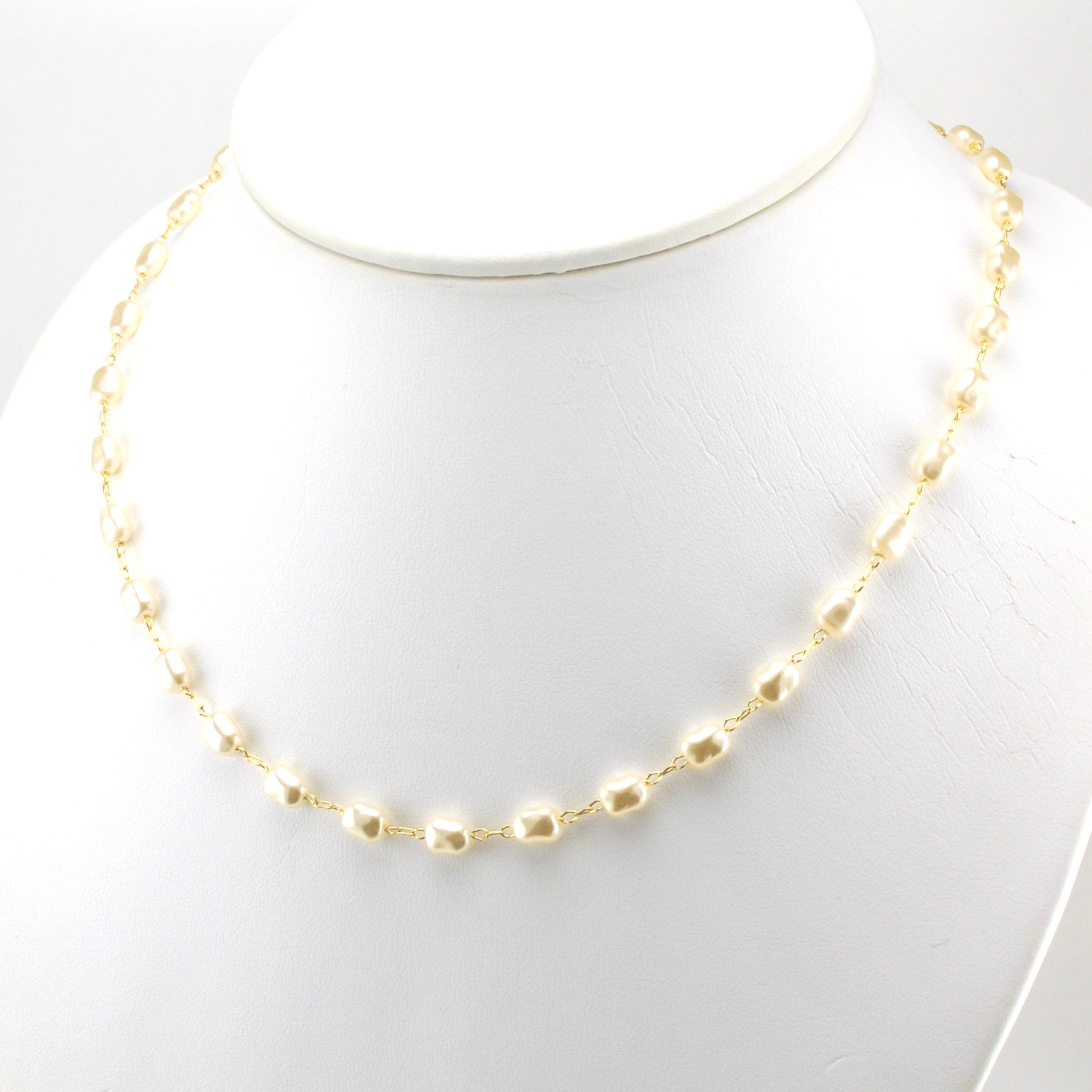 Alt View 18k Gold Fill Baroque Pearl Necklace