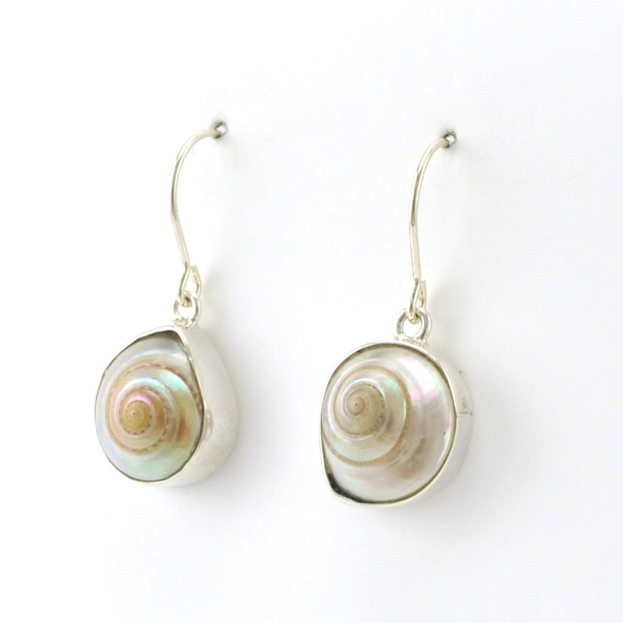 Side View Sterling Silver Malabar Shell Dangle Earrings