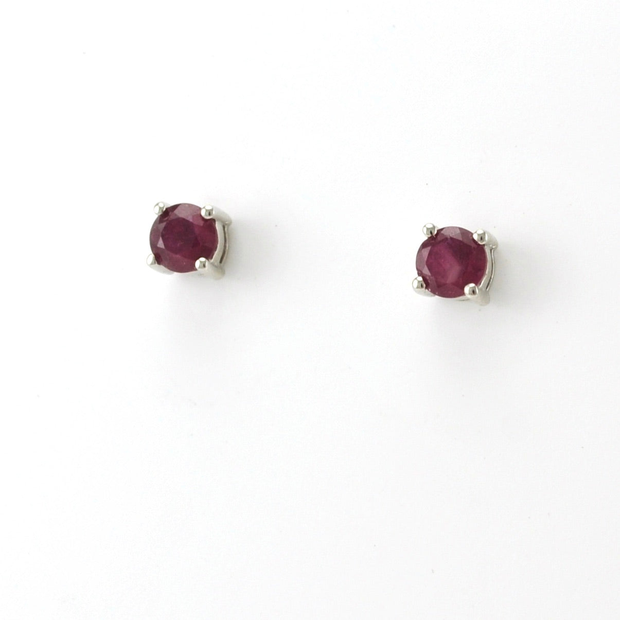 Sterling Silver Ruby 5mm Round Post Earrings