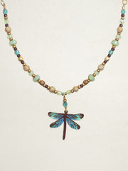 Turquoise Dragonfly Dreams Beaded Necklace