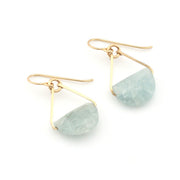 14k Gold Fill Aquamarine Half Moon Dangle Earrings