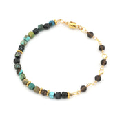 14k Gold Fill Turquoise Smoky Quartz Bracelet