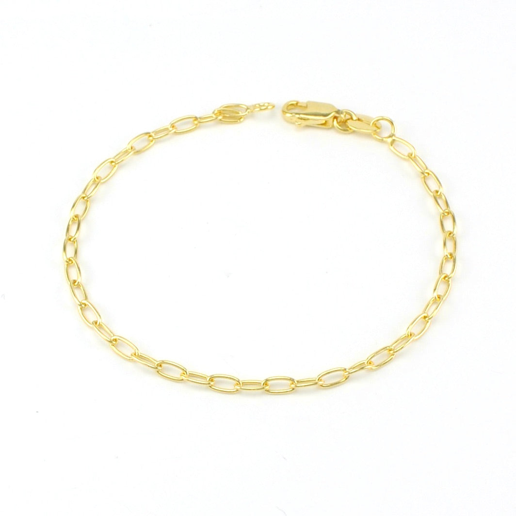18k Gold Fill 2.5mm Cable Link Bracelet