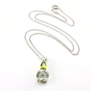 Sterling Silver Prasiolite with Peridot Necklace