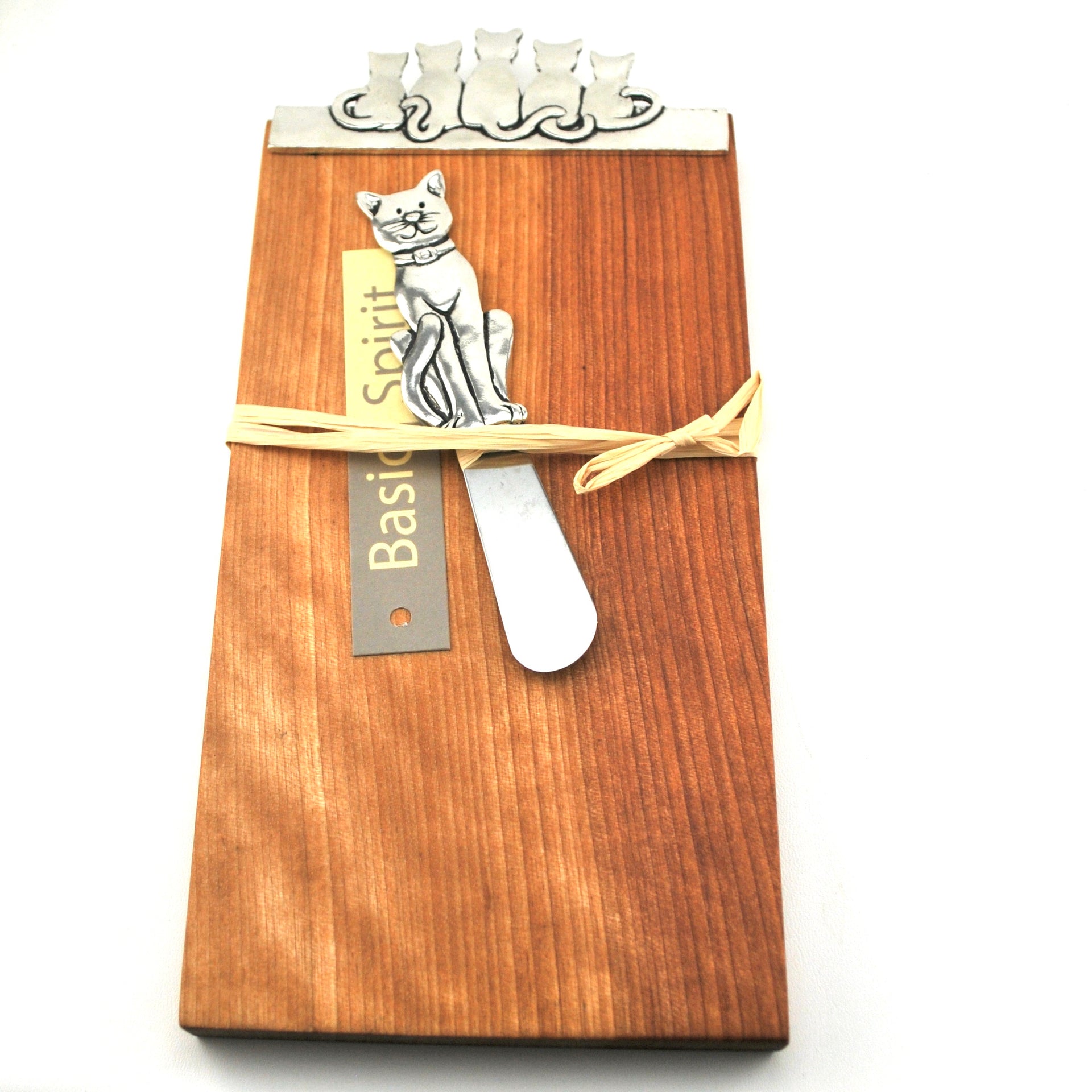 Pewter Cat Mini Board with Pate Knife