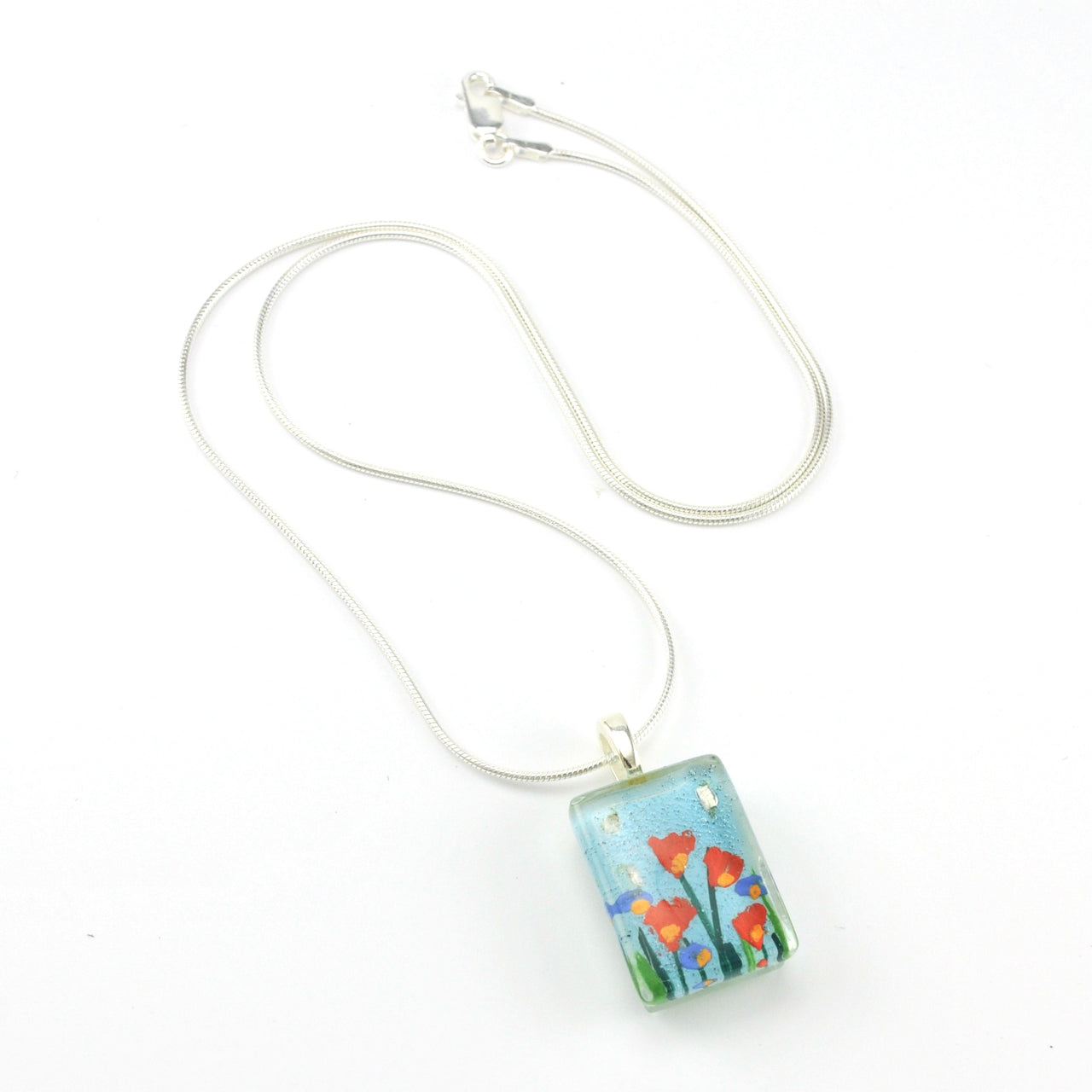 Glass Stream Flowers Small Necklace