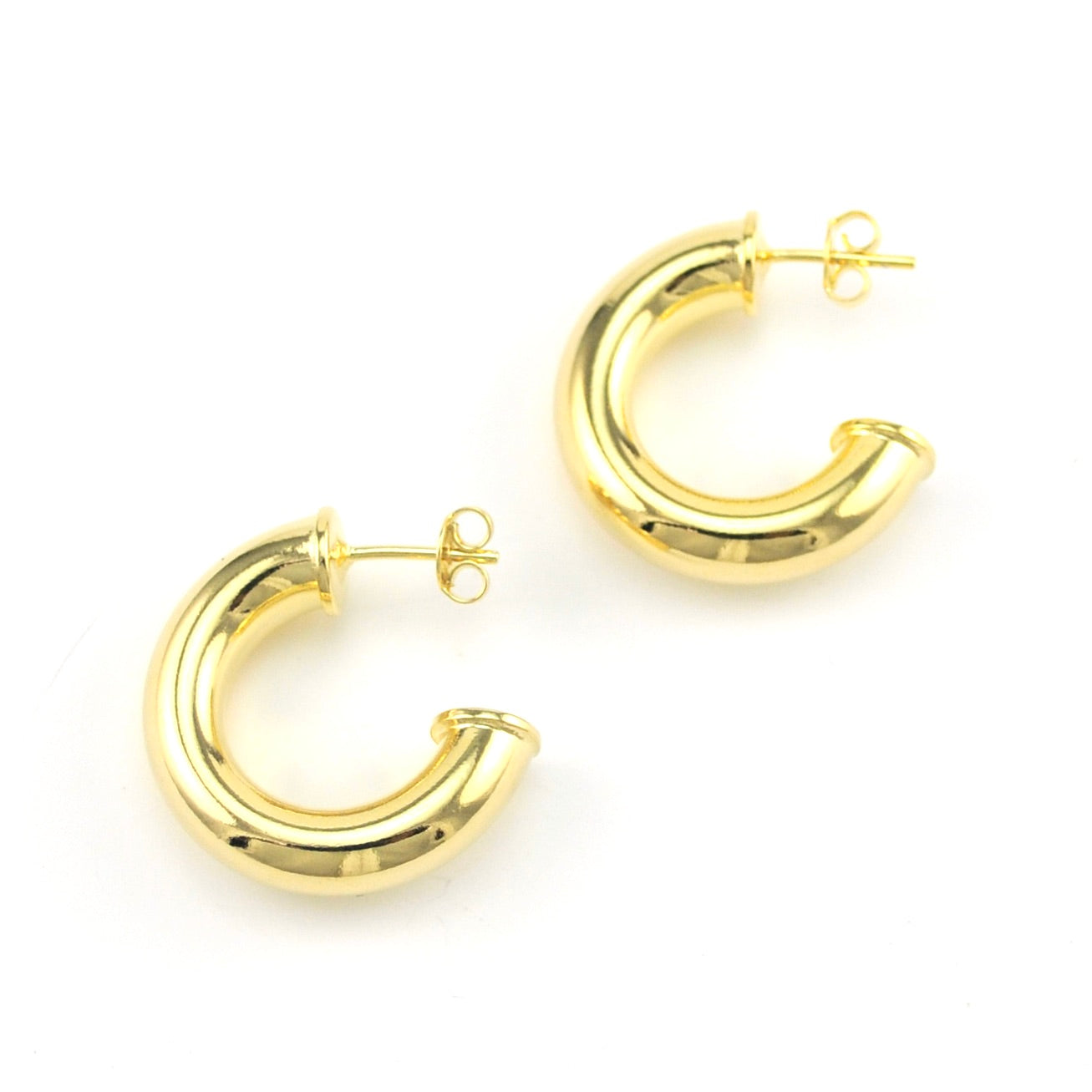 18k Gold Fill 25mm Chubby Hoop Earrings