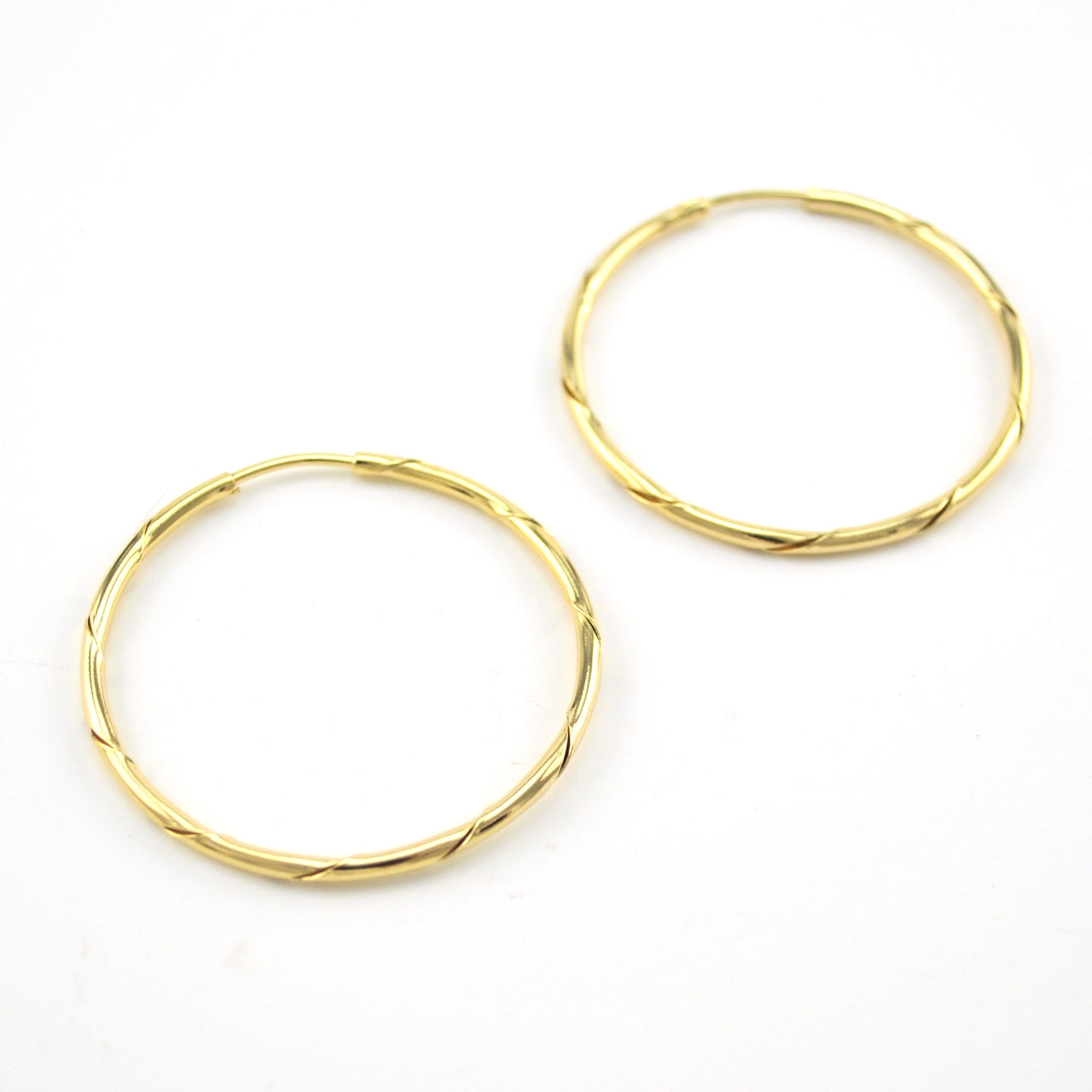 18k Gold Fill 35mm Twist Endless Hoop