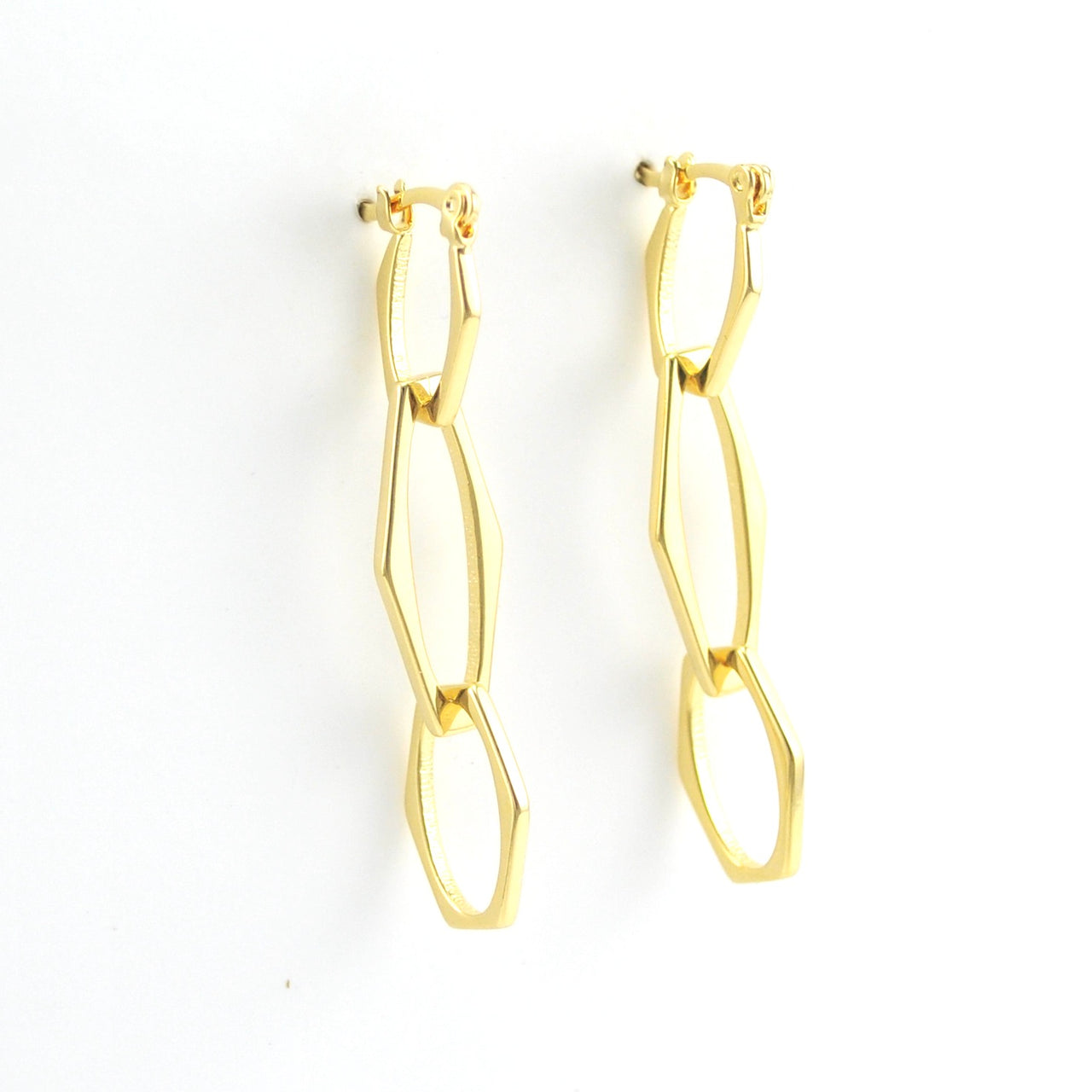 18k Gold Fill 3 Link Earrings