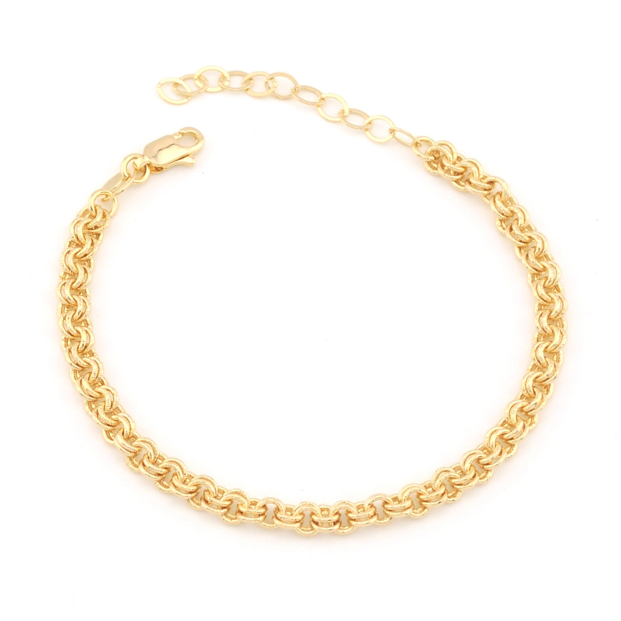 18k Gold Fill 7 Inch Double Rolo Bracelet