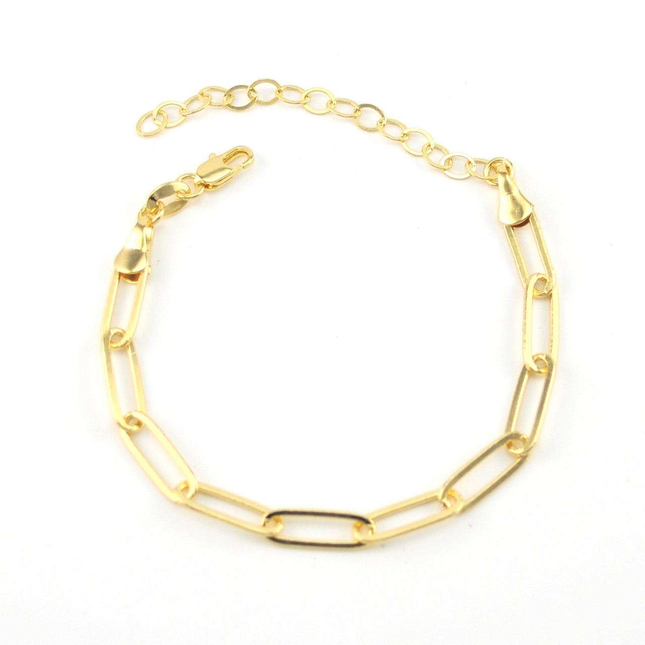 18k Gold Fill Classic Paperclip Adjustable Bracelet