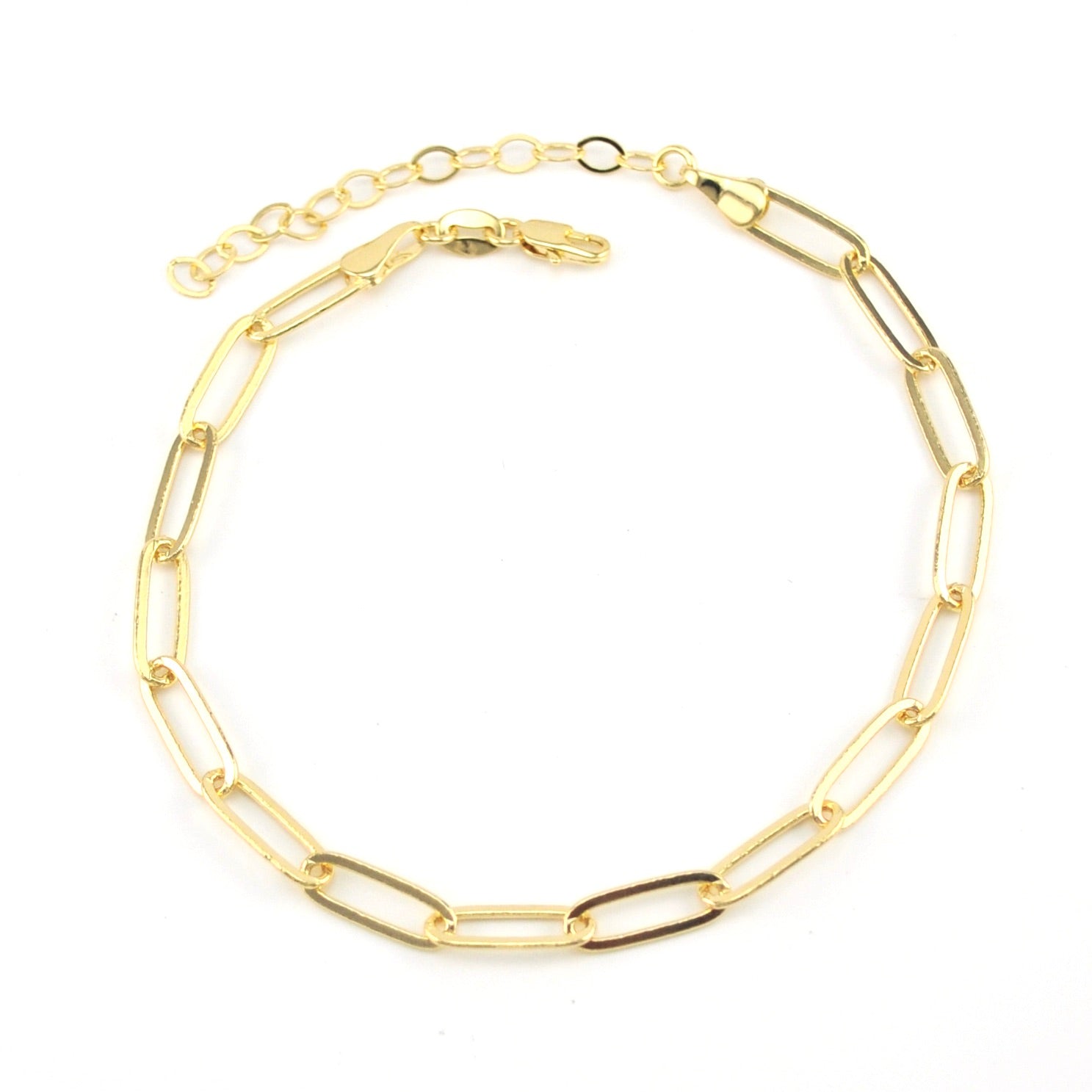 18k Gold Fill Classic Paperclip Anklet