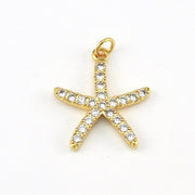 18k Gold Fill Cubic Zirconia Starfish Pendant