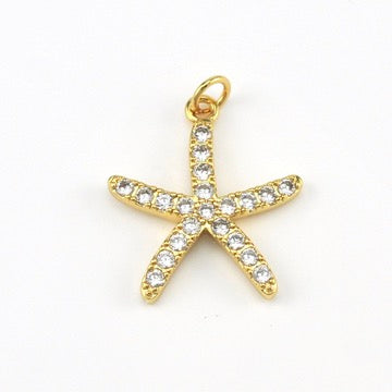 18k Gold Fill Cubic Zirconia Starfish Pendant