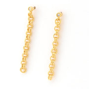 18k Gold Fill Double Rolo CZ Earrings