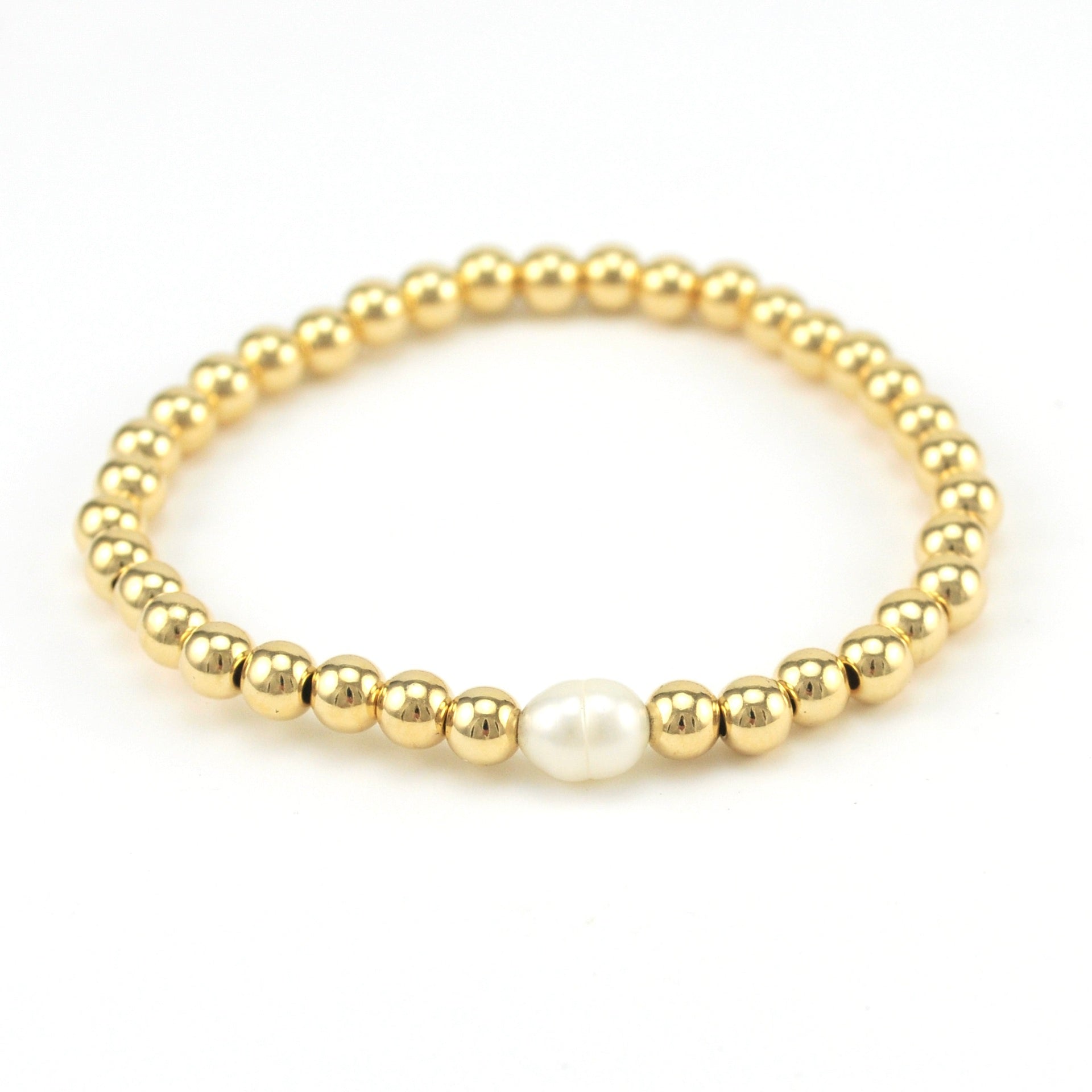 18k Gold Fill Freshwater Pearl Stretch Bracelet